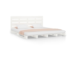 Cama Sem Colchão 140x190 cm Madeira de Pinho Maciça Branco MAISON EXCLUSIVE