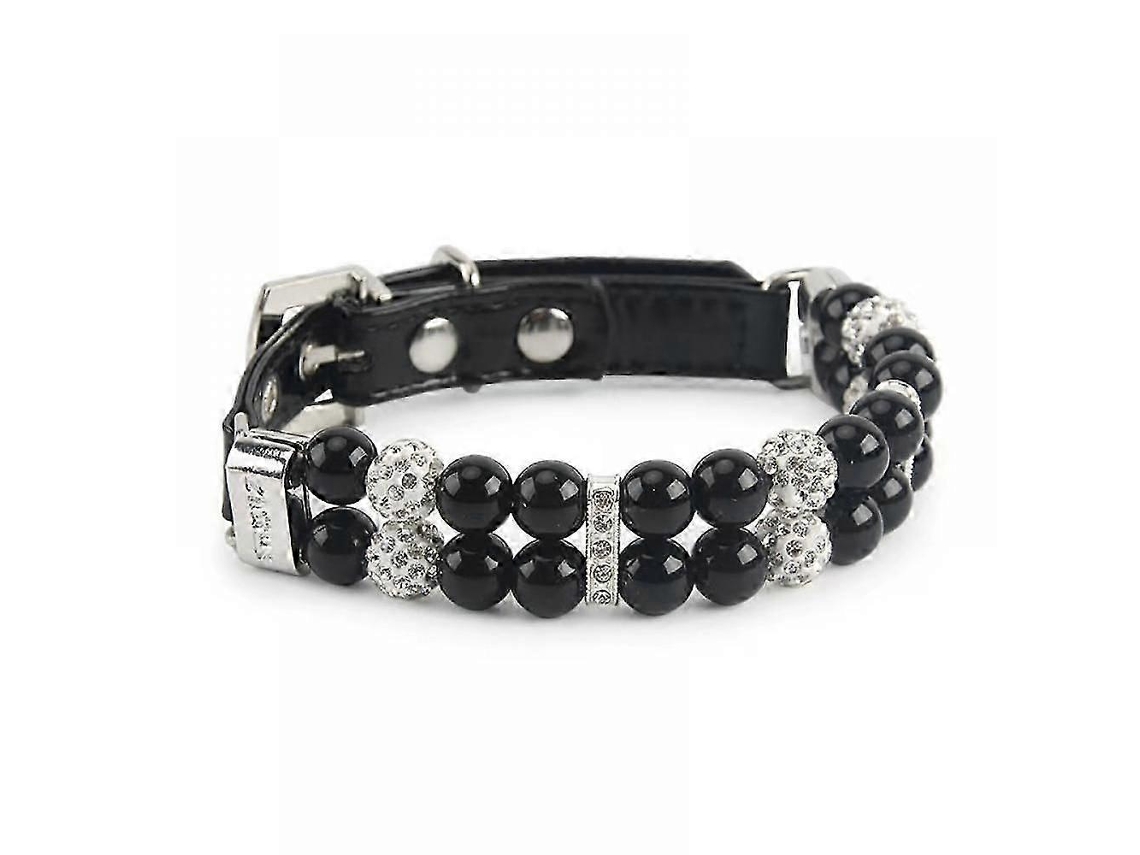 Colar Para Cão E Gato Com Strass E Pérolas, Couro Ajustável, Para Eventos