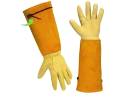 Guantes De Jardinería De Cuero Con Manga Larga Resistentes A Espinas Para Mujer Talla M