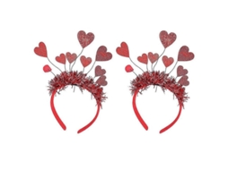 Tiara de Coração 2026 para Meninas, 2 Peças, Acessórios de Cabelo para Decoração de Festa de Dia dos Namorados, Feltro Resistente