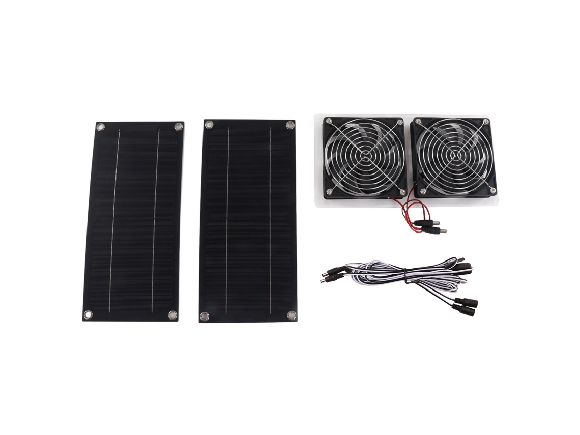 Kit Ventilador Exaustor Solar 100w 12v Painéis Duplos À Prova D'água Portátil para Exterior S/MARCA