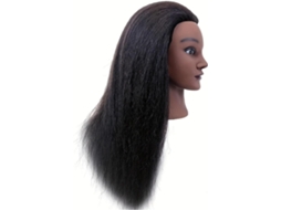 Cabeça de Manequim de 45 Cm com Cabelo Natural, Cabeça de Treinamento, Boneca para Cosmetologia SFUSHOS