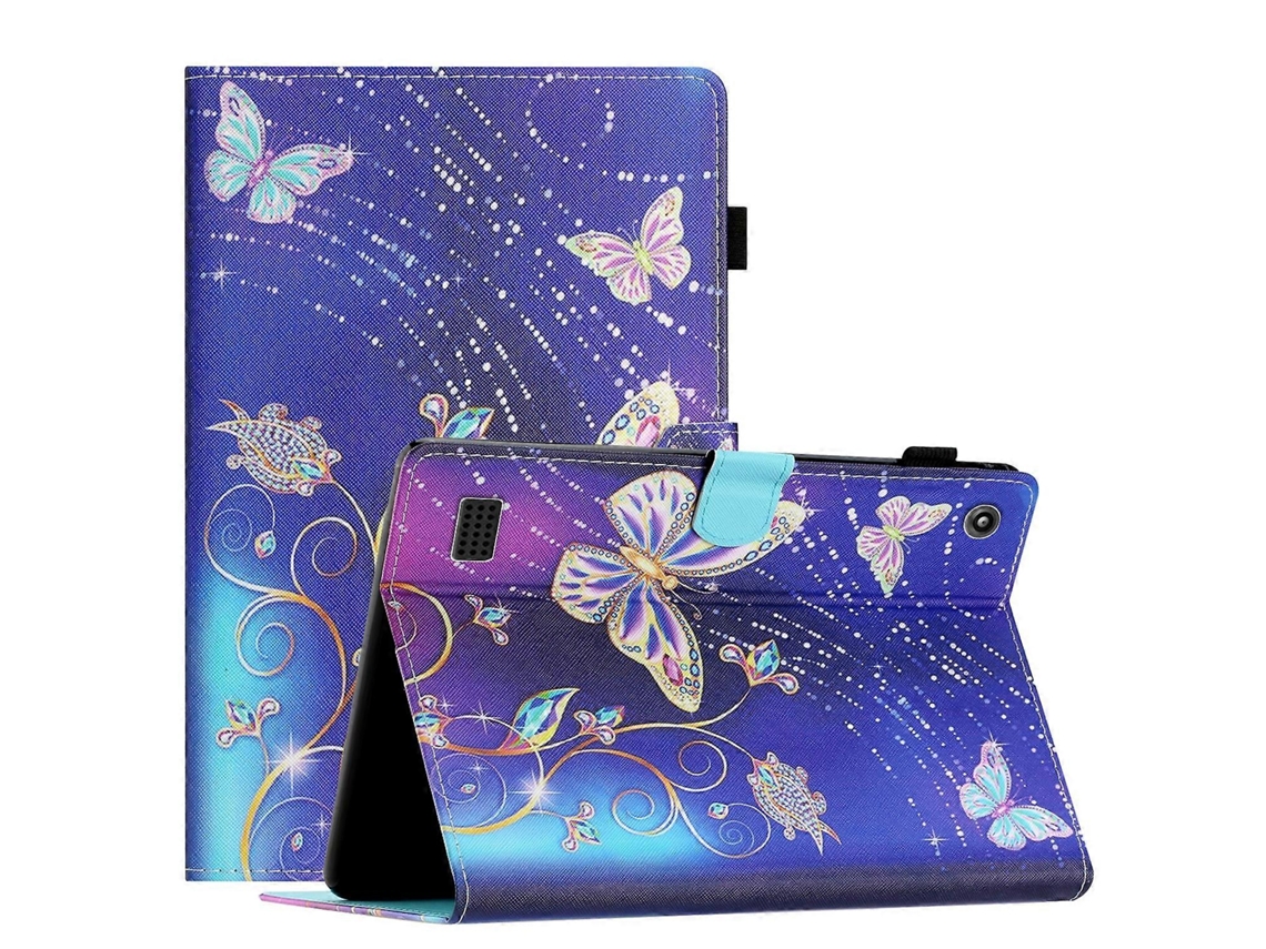 Capa de couro com costura colorida Webake para tablet Amazon Fire 7 (2019/2017/2015)