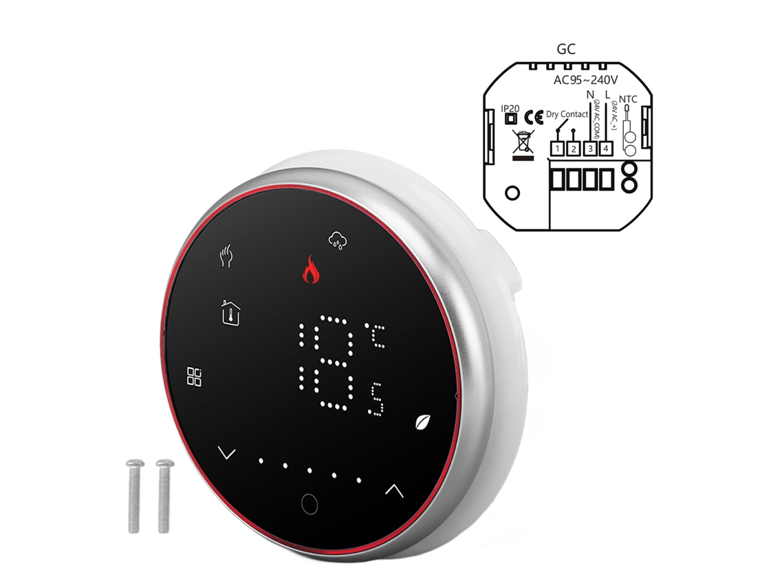 Termostato inteligente sem fio programável para casa aquecimento a caldeira ac95 240v preto S/MARCA
