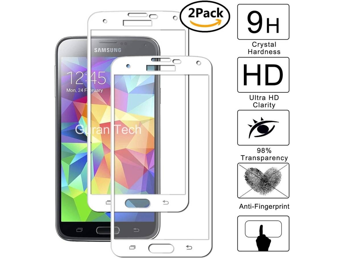 Película Vidro Temperado Samsung Galaxy S5 HONGWE. Cobertura Completa Branco
