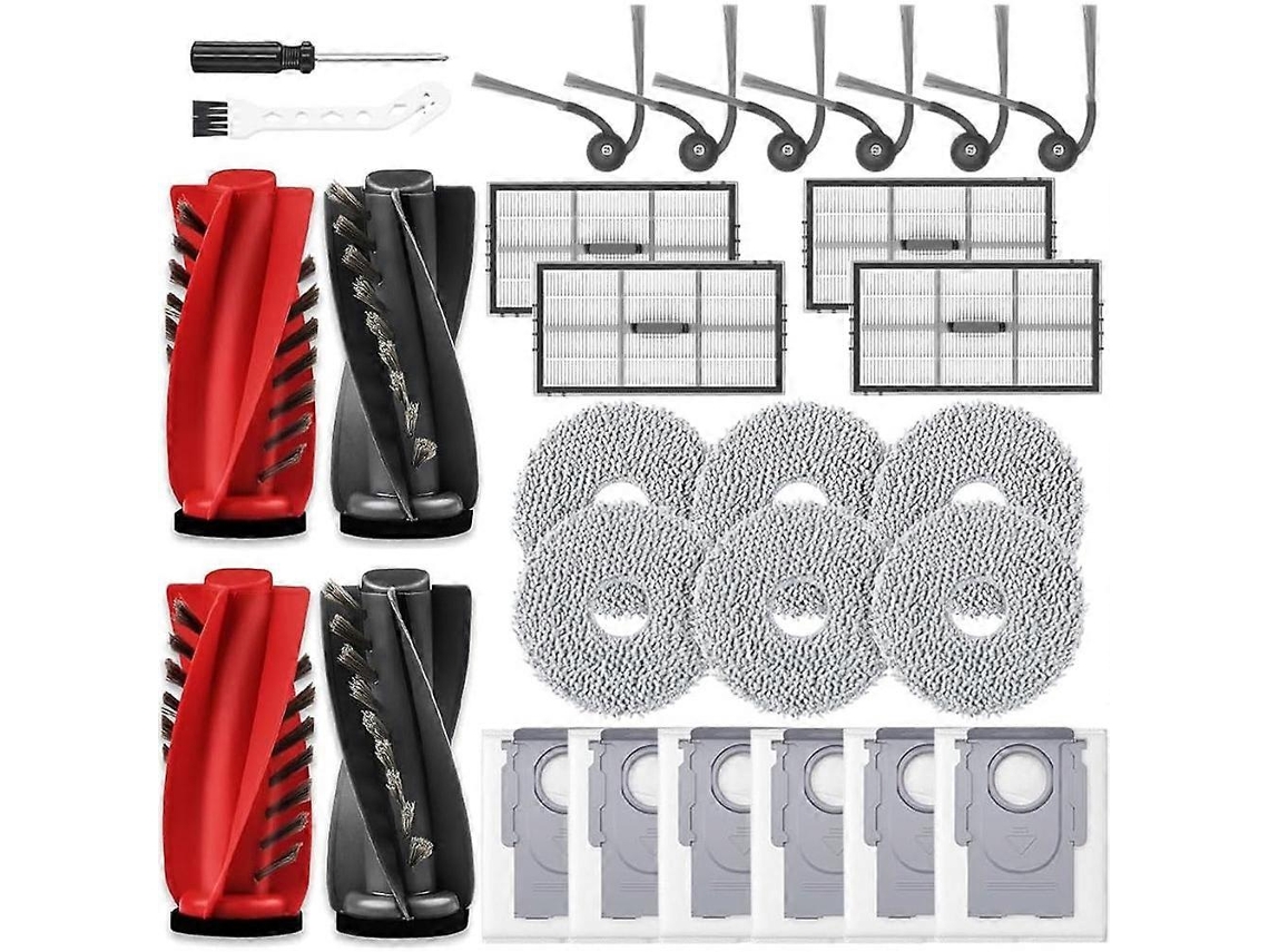 Kit De Acessórios Para O Aspirador Robô Roborock Saros 10r / Qrevo Curvx / Saros 20, Incluindo 2 Escovas Principais E 4 Filtros._ozo