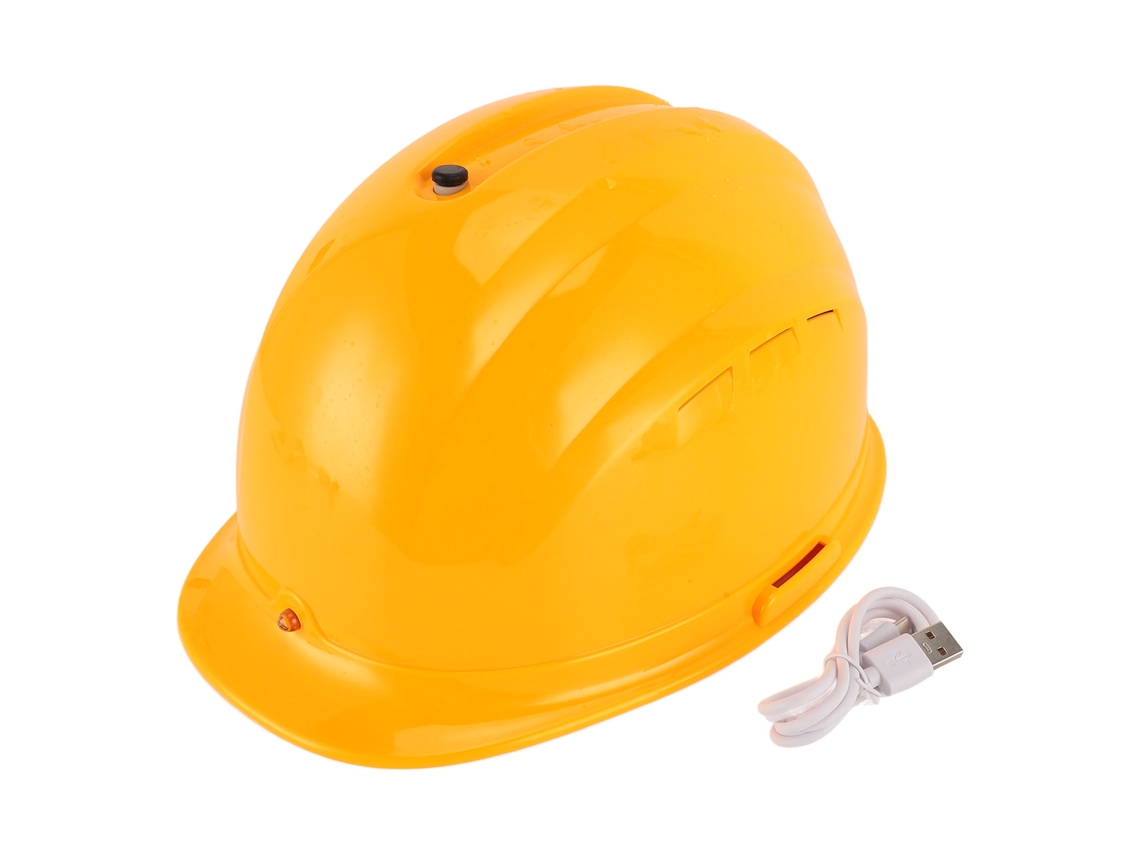 Capacete Solar Arrefecimento com Ventiladores Bluetooth Amarelo