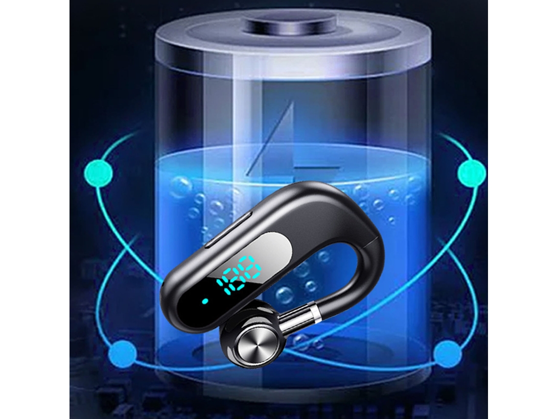 Fone De Ouvido Bluetooth V5.3 Com Cancelamento De Ruído Hands Free Ultraleve Portátil Com Microfone Rotativo 180 Graus Preto