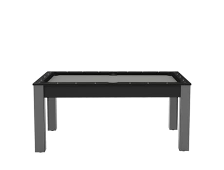 DE FAUGÈRES Mesa de Bilhar de 6 Pernas Texas Convertível em Mesa de Jantar de Mdf para 6 Pessoas Preto / Prateado