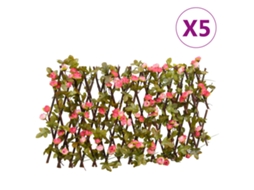 Vidaxl treliça Hera Artificial Extensível 5 Pcs 180x20 Cm Rosa Escuro