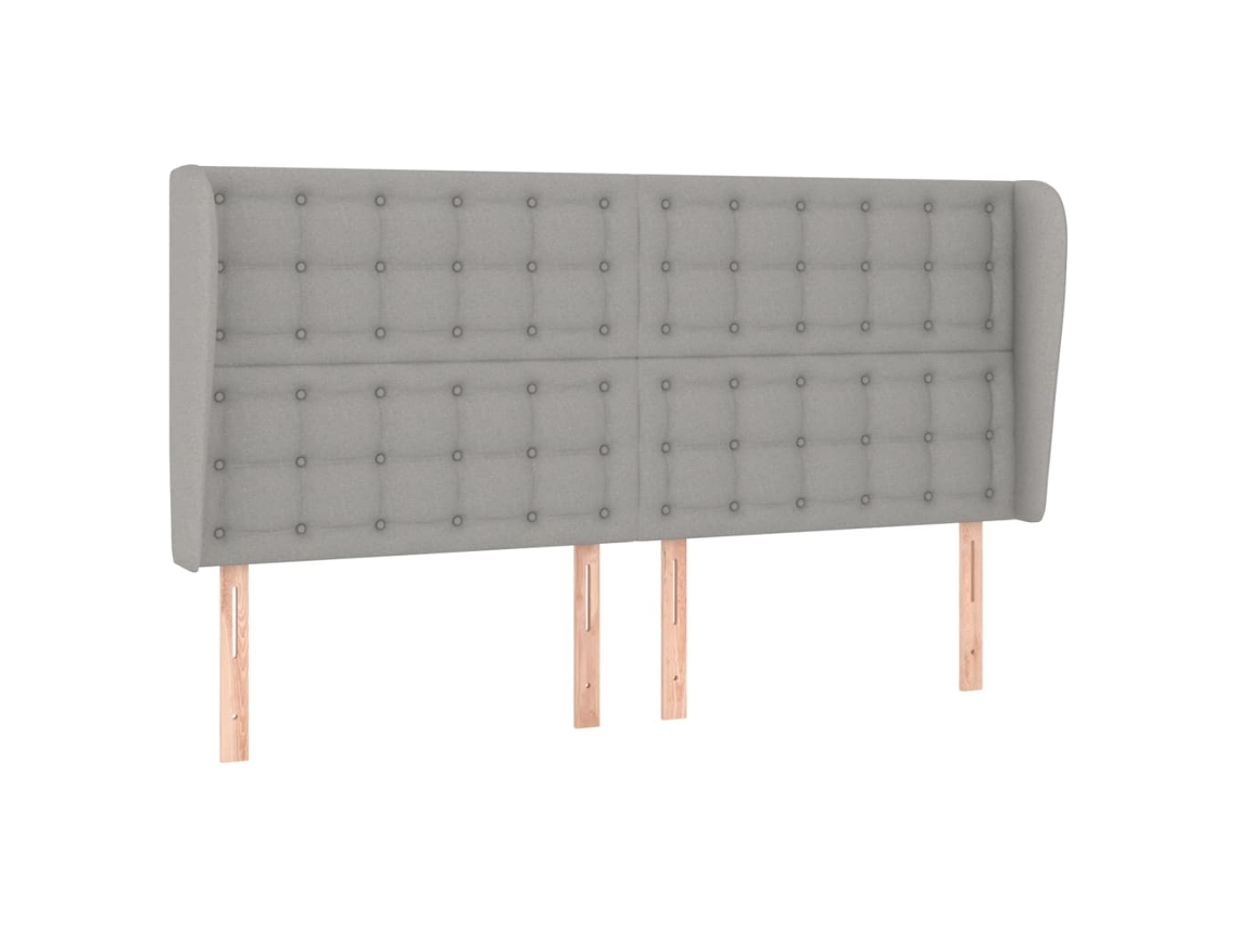 Cabeceira de Cama com Abas Tecido Cinzento Claro MAISON EXCLUSIVE (163x23x118 cm)