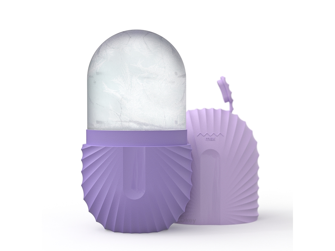 Rolo de Gelo para Rosto e Olhos, Molde de Gelo de Silicone, Alivia Depressões na Pele e Poros. MDUG (roxo)