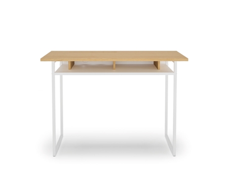 Secretária TEMAHOME (Painéis de Partículas  MDF - Carvalho e Branco - 110 x 50 x 78 cm)