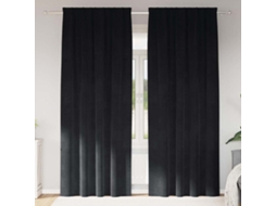 Vidaxl Cortinas Opacas 2 Unid. Preto 140 X 260 Cm Veludo