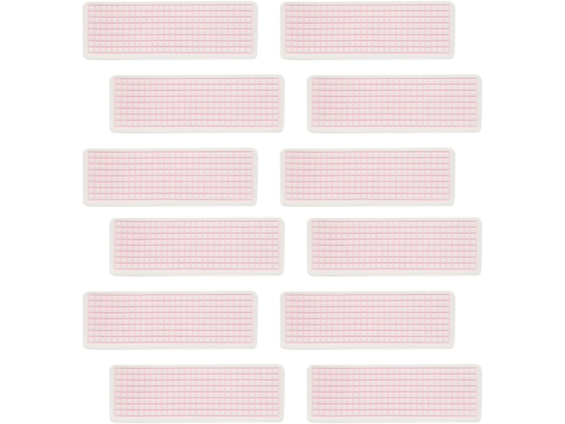 40 Cartões Washi de Plástico Rosa, Design Simples, Organizador Portátil para Mesa de Trabalho, Dispensador