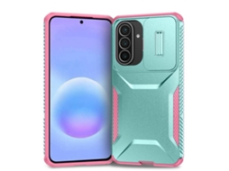 Capa Para Samsung Galaxy A36, Capa À Prova De Choque Com Tampa Deslizante Para Lente (ciano) Digitallab