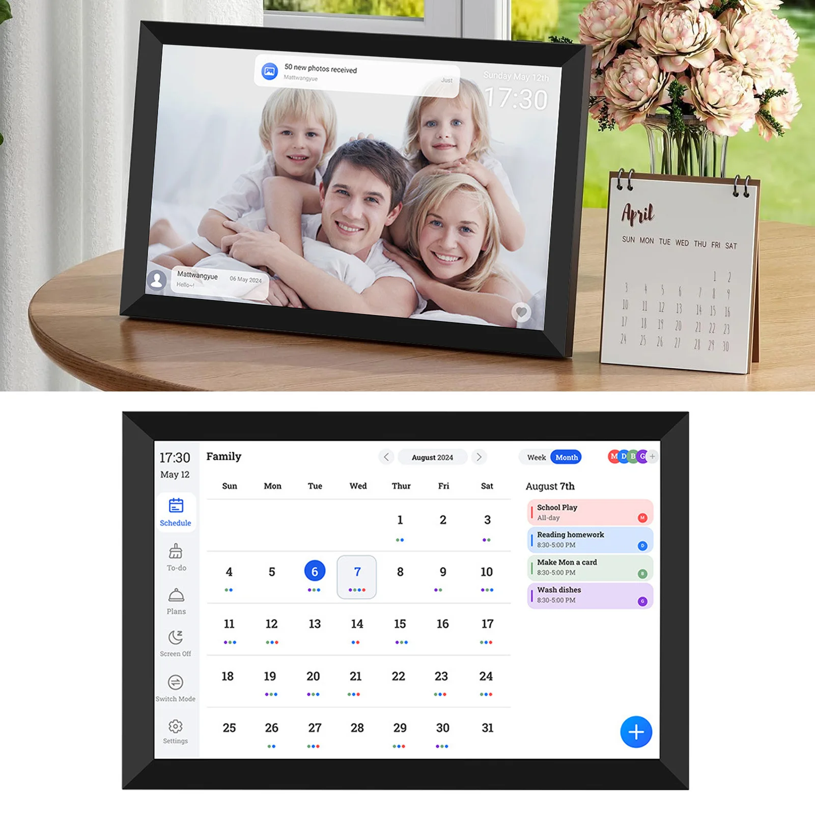 Calendário E Planejador Digital Inteligente De 101 Polegadas Com Ecrã Sensível Ao Toque Hd
