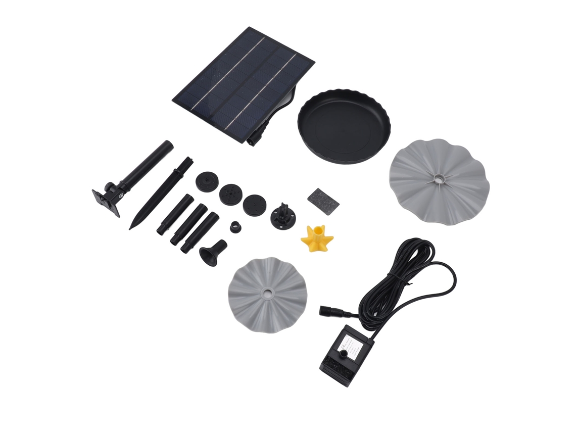 Kit Bomba D'água Solar 4w para Jardim Banheira de Pássaros Lago Piscina 200l/h S/MARCA