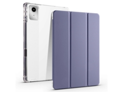 Capa de couro com suporte triplo e função de despertar/repouso automático para Lenovo Tab M11 Xiaoxin Pad 11 2024 Roxo Hengrongshen