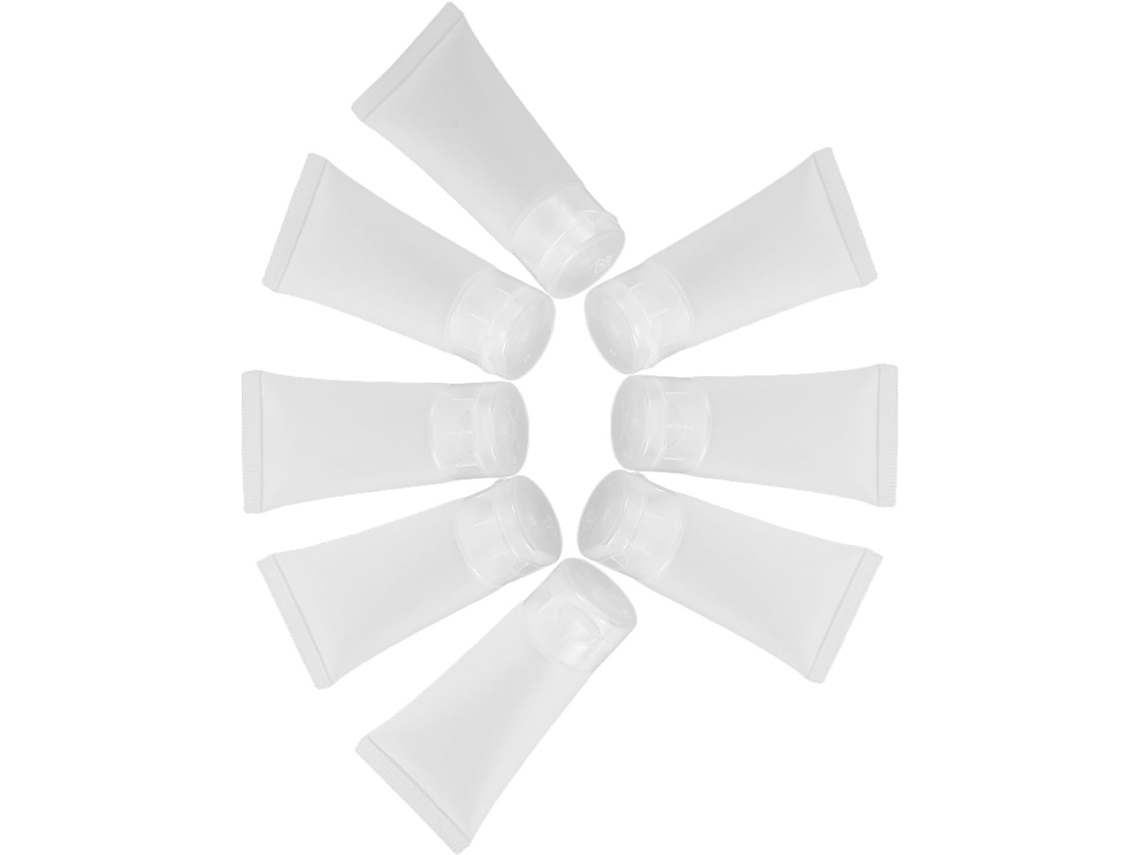 Conjunto De 8 Bisnagas Cosméticas Recarregáveis Para Loção E Xampu
