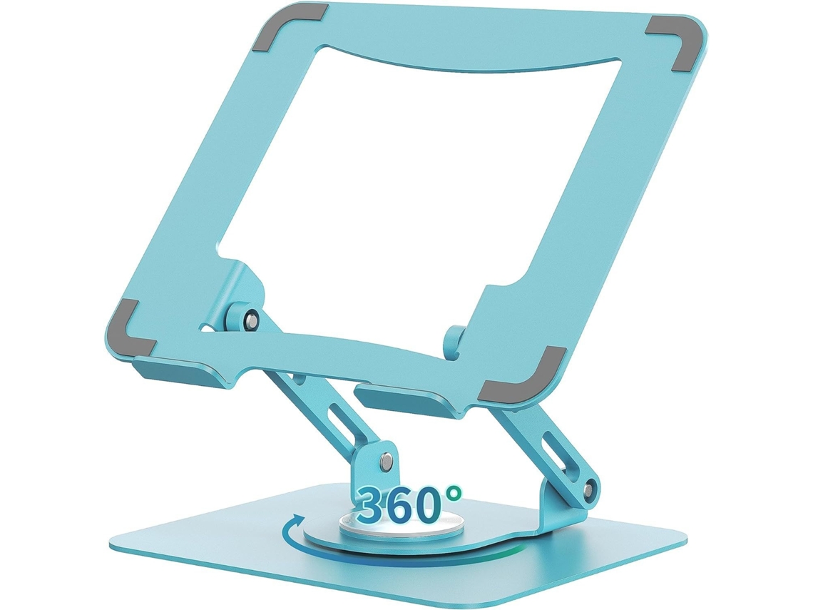 Lurelia Suporte Para Portátil Com Rotação 360°, Dobrável, Ergonómico, Com Ventilação, Em Liga De Alumínio, Compatível Com Ipad, Em Azul