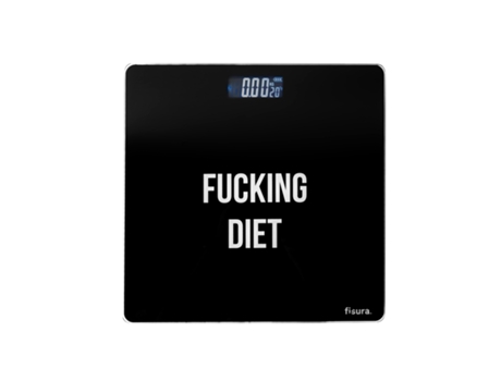 Balança de Casa de Banho Digital F*Cking Diet Balança de Casa de Banho Eletrónica Até 180 kg e Precisão de 50 G 30 X 30 Cm FISURA
