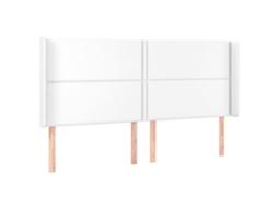 Cabeceira de Cama com Abas 203x16x118/128 cm Couro Artificial Branco MAISON EXCLUSIVE