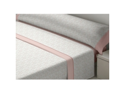 Conjunto De Lençol Dor Lavanda Algodão Rosa (180x200)