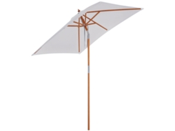 Ombrellone inclinabile 2x1.5m, 6 stecche, legno e corda, beige ZENCORE SERVICES