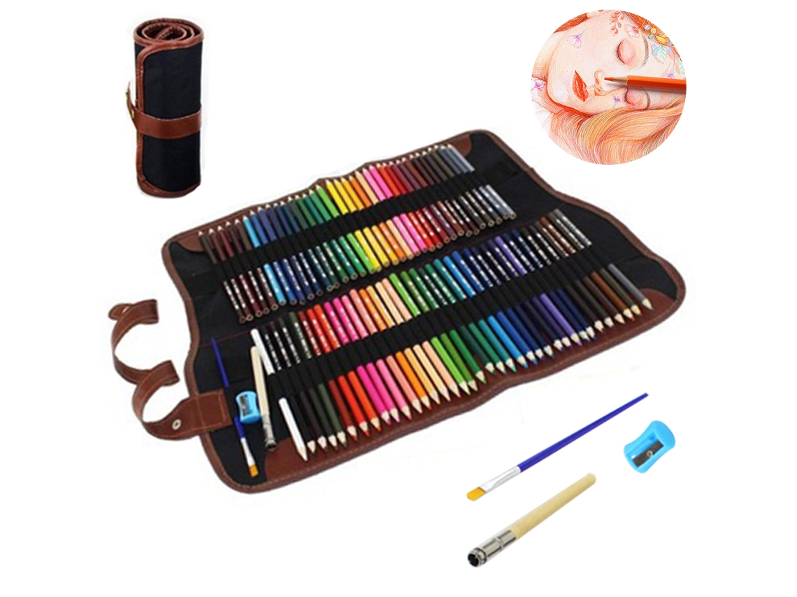 Conjunto de 72 Lápis de Cor Profissionais AQUAFORGE