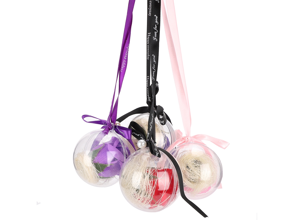 Pendente Bola Rosa Artificial Presente Decoração Worten