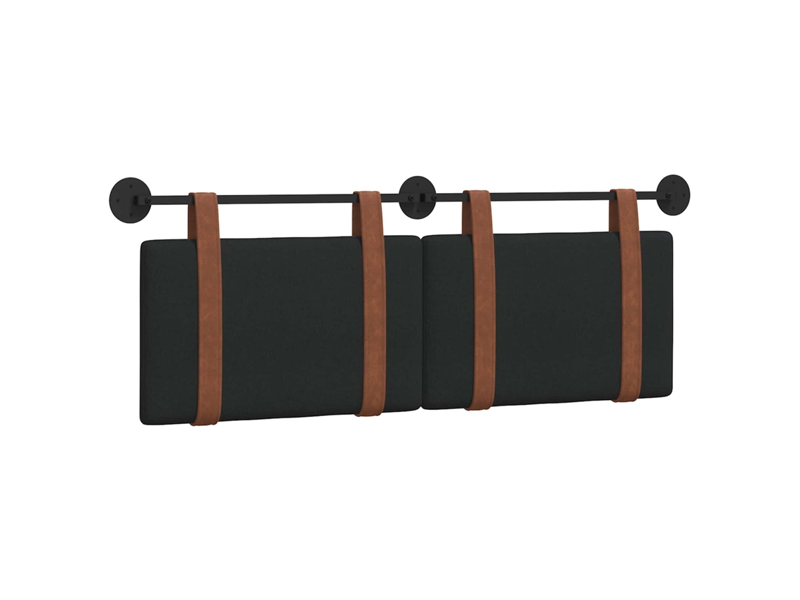 Conjunto 1 Cabeceira Suspensa Vidaxl Preto Couro Sintético (150 X 55 X 5 Cm)