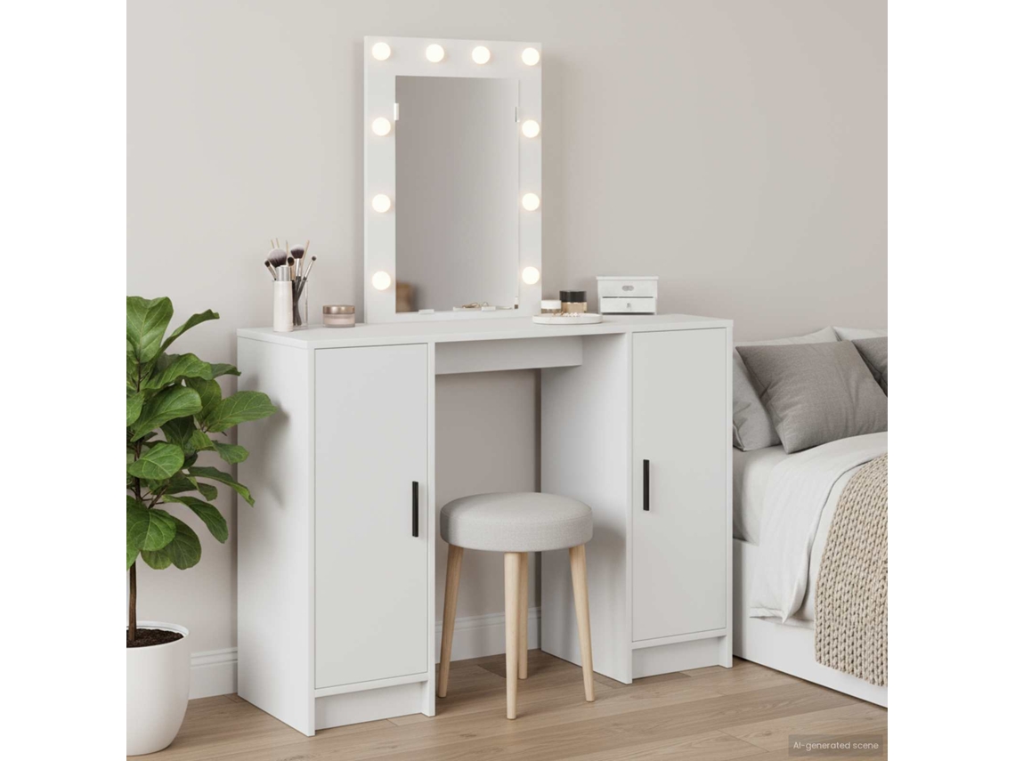 Vidaxl Mesa De Vestir Branco 102 X 33 X 135 Cm Derivados De Madeira