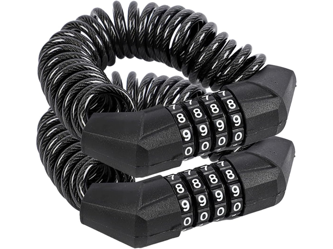 Conjunto De 2 Cadeados E Para Capacete De Bicicleta, Cadeado Antifurto Com Combinação