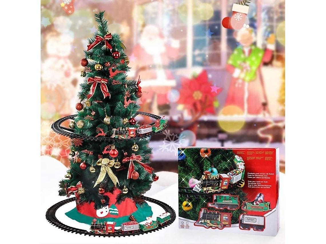 Combo de comboio de Natal com sons e luzes para decoração e diversão natalícia LAXISCREED