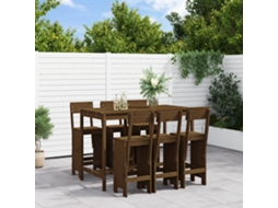 Vidaxl 7 Pcs Conj. De Bar P/ Jardim Madeira Pinho Maciça Castanho-mel