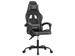 Conjunto 1 Cadeira De Gaming Vidaxl Cinzeto Couro Sintético (57.5 X 59.5 X 131 Cm)