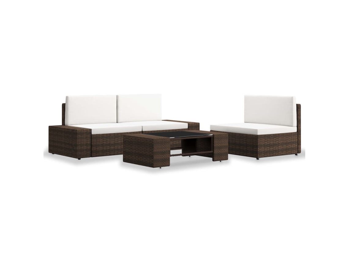 Garden Lounge Set, Garden Lounge Sets Vidaxl Marrom Rattan / Vime (n/a)