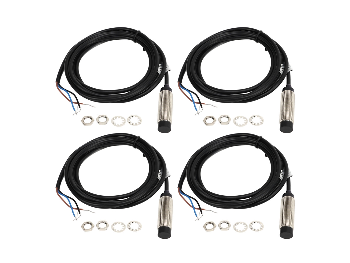 4 Conjuntos de Interruptores de Proximidade Indutiva 12mm Sonda Npn 3 Cabos no 4mm Sensor 6 36vdc
