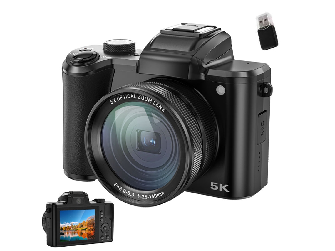 Câmera Digital SZSMART Dc206x 5k 64mp Tela Tátil Zoom Óptico 5x Câmera Dupla para Vloggers e Estudantes