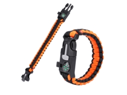 Pulseira de Sobrevivência em Paracord, para Atividades ao Ar Livre, como Prender Guarda-chuva AQUAFORGE (laranja Preto)