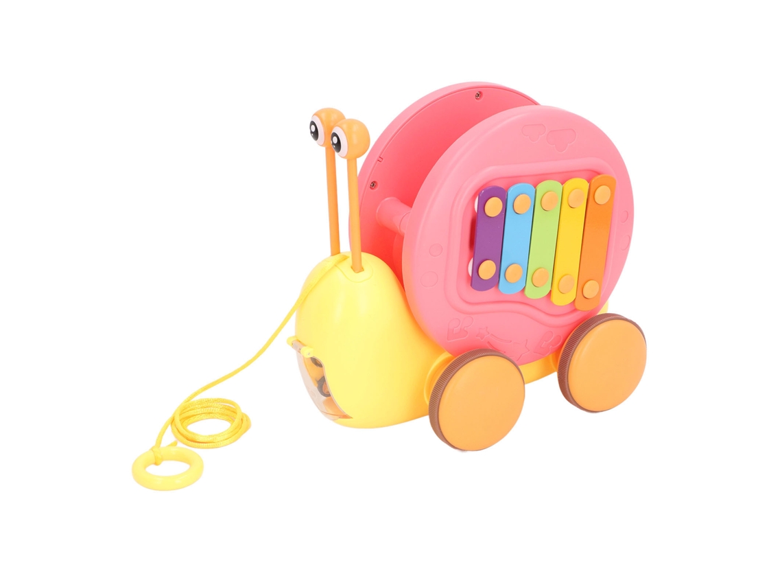 Mali brinquedo Musical Caracol com Som e Luzes para Bebê Melhora Coordenação Rosa