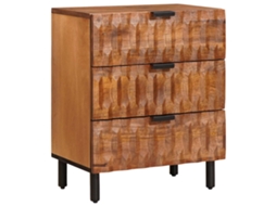 Conjunto 1 Armário De Cabeceira Vidaxl Castanho Madeira De Mangueira Maciça (50 X 33 X 62 Cm)