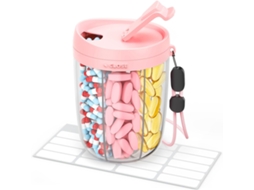 Organizador de Comprimidos CHRUI 6 Vitaminas Anti mistura Sem Bpa (rosa)