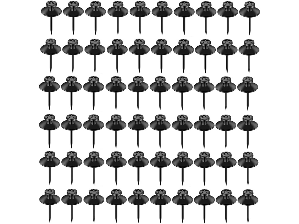 Conjunto de 60 Pregos Pretos Cabeça Dupla Para Pendurar Quadros, Pregos Para Fixação Na Parede, Pinos Para Pendurar