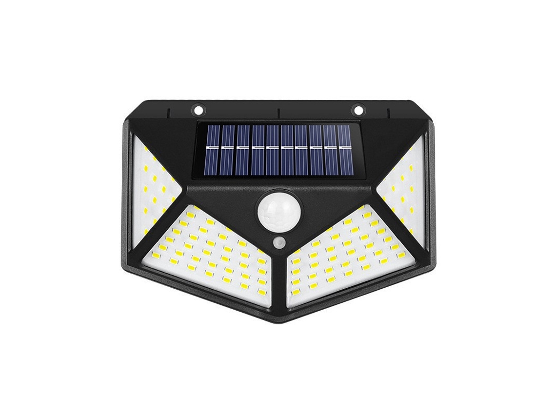 Luminária solar de parede com 100 LEDs e sensor de movimento AQUAFORGE