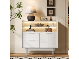 Armário 80cm Banheiro Porta Vidro Faixa Luz VOLTEDGE