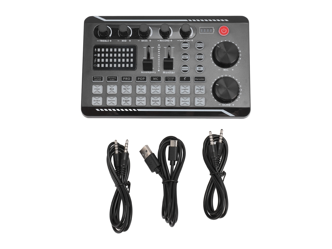 Placa De Som Profissional Para Live Com Redução De Ruído Inteligente, Efeitos Sonoros E Mudança De Voz Para Celular E Pc