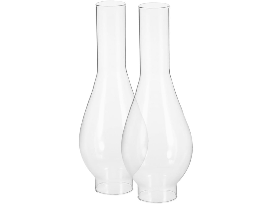 Conjunto de 2 Lâmpadas de Querosene de Vidro Transparente para Lareiras com 38 Furos SFUSHOS