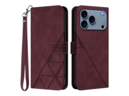 Capa Carteira Com Alça Para Iphone 17 Pro Max - Bordô